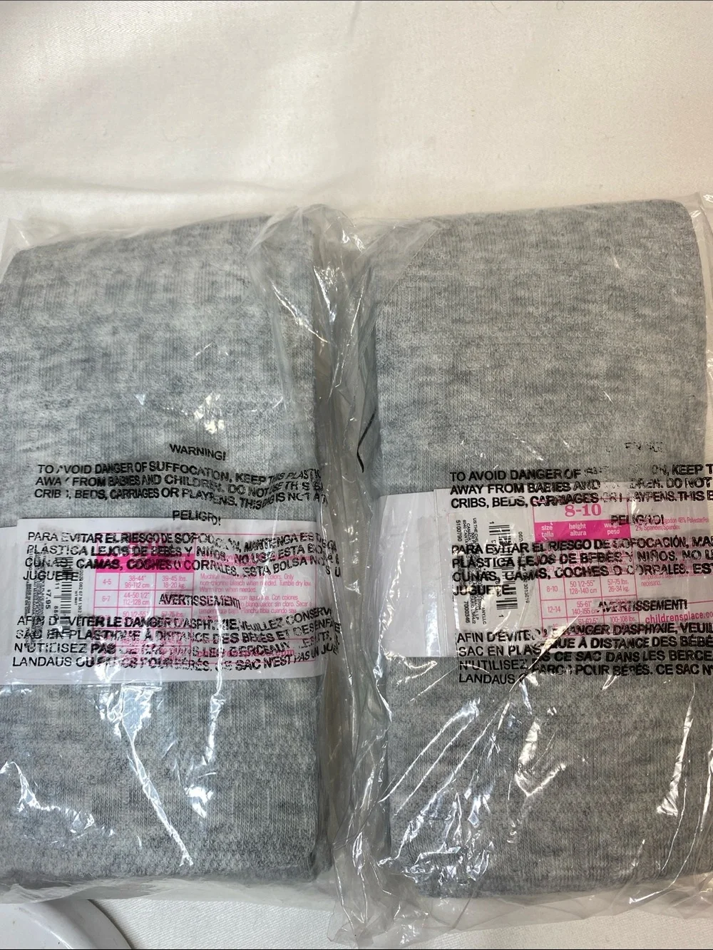 The Children's Place Tights Girls Size 8-10 Black Gray Lot Of 4 New
